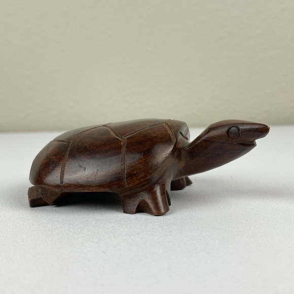 VTG Ironwood Hand Carved Turtle Tortoise Small Figurine Made in Mexico MCM Bohem - Picture 2 of 15